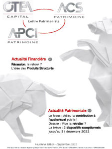 Lettre Patrimoniale - septembre 2022